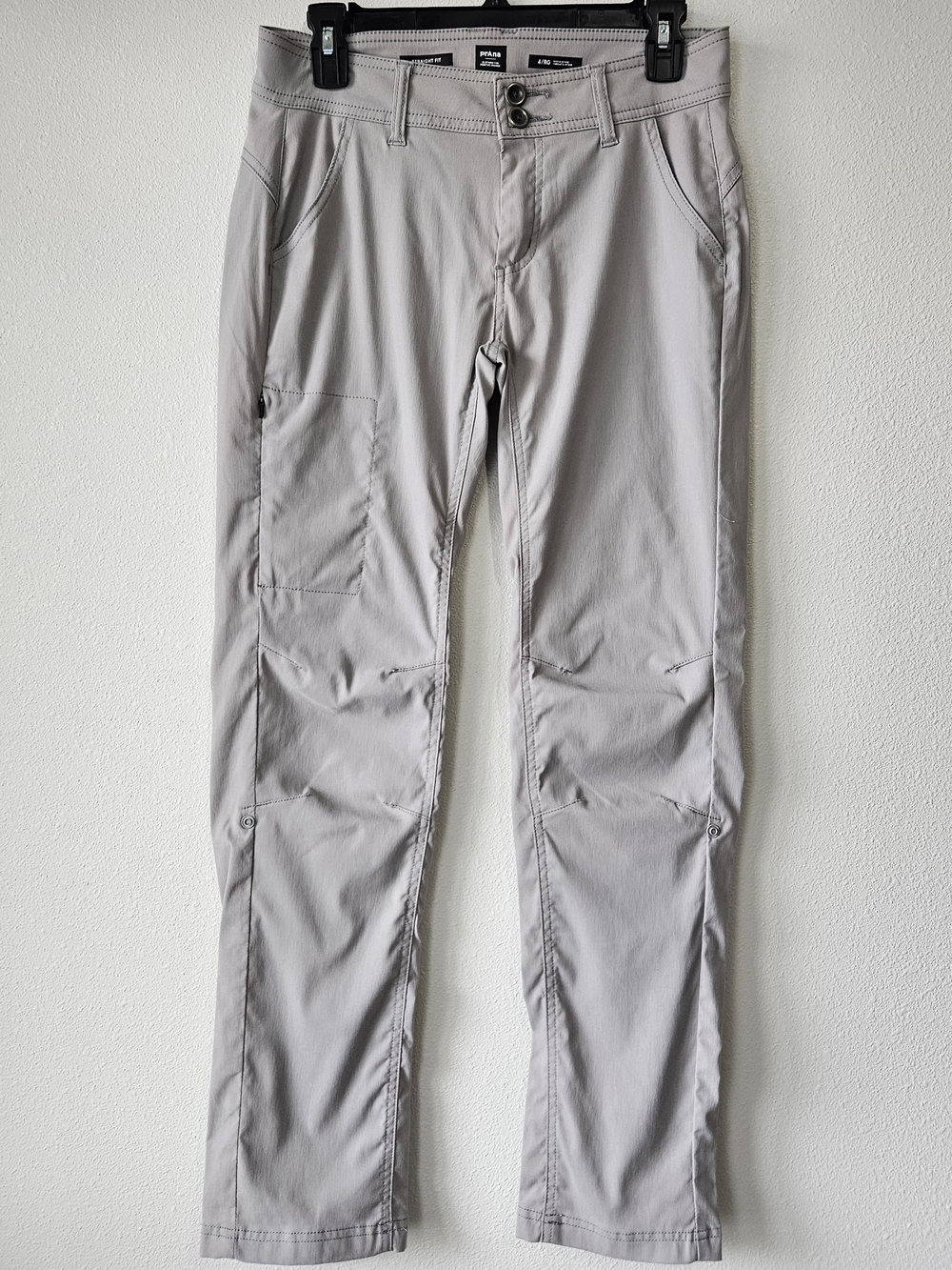 PrAna Helle Straight Women's Stretch Lightweight Pants - Light Gray Size 4